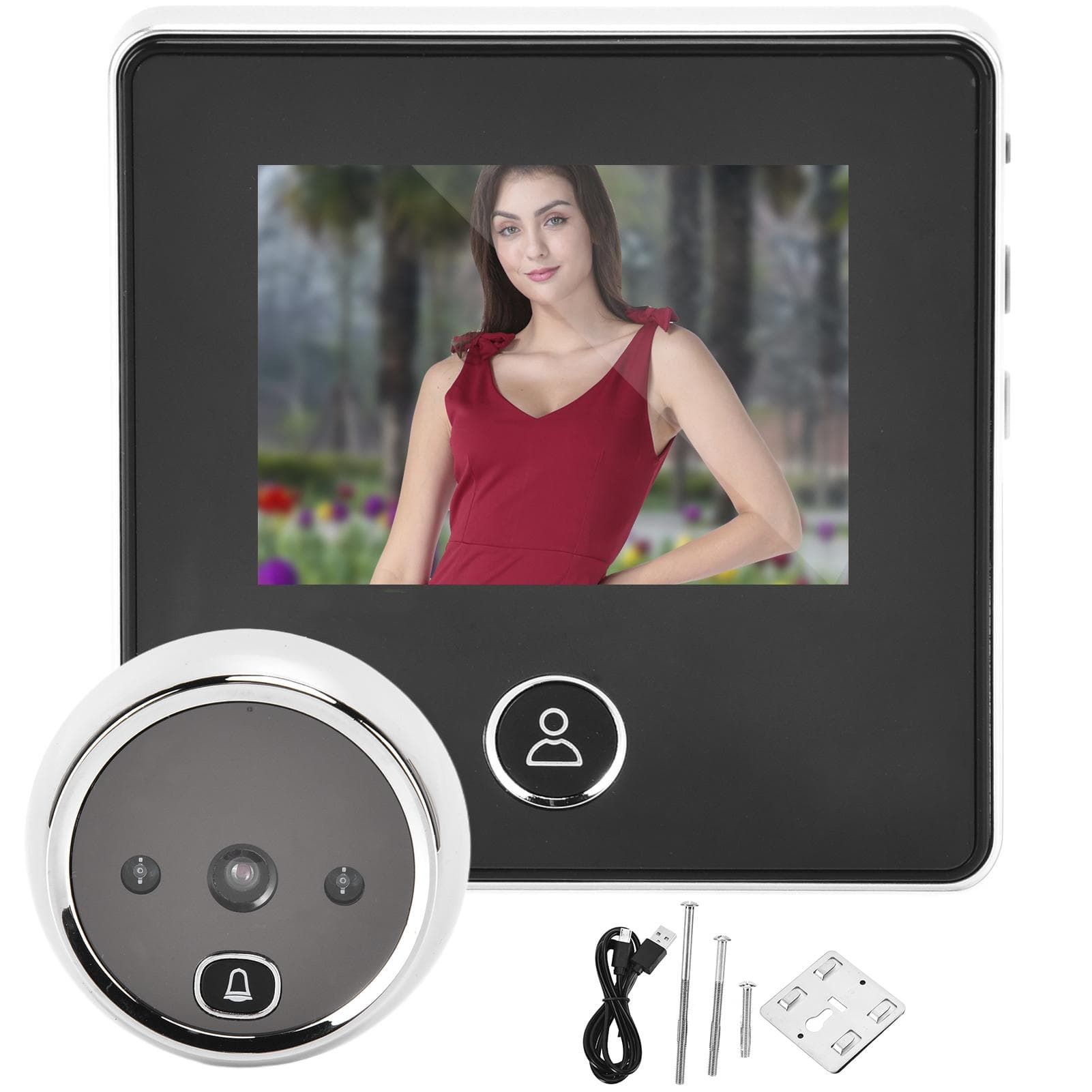 2.8in 0.3MP Digital Door Peephole Viewer Doorbell Camera 90 degrees  Wide Angle Night Vision for Home