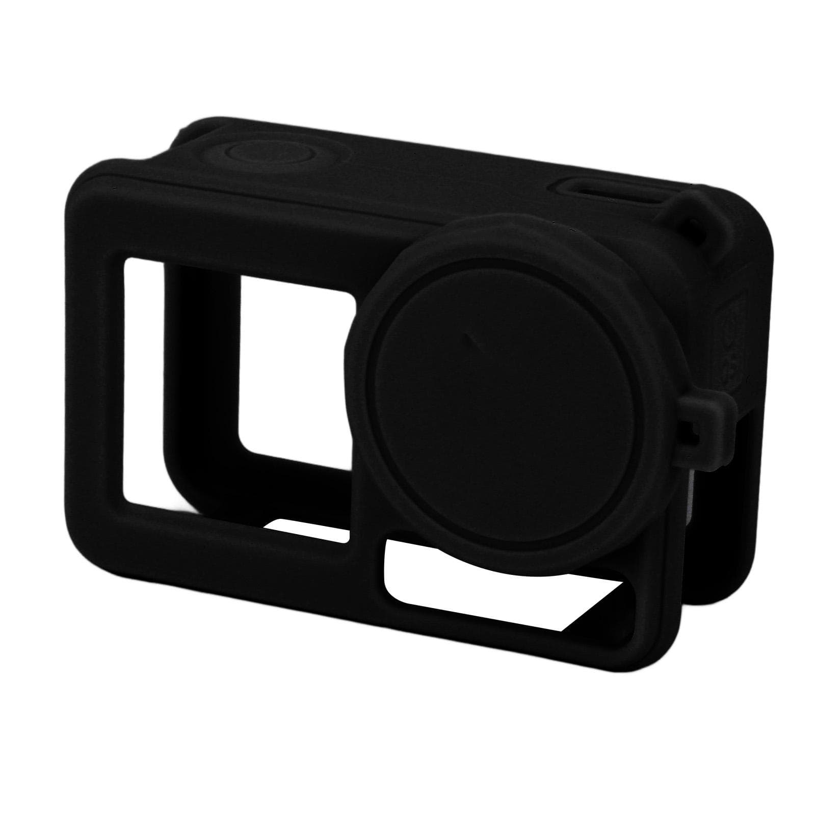 Silicone Case for Action 5 Pro Anti Collision Dust Proof Soft Silicone Camera Cover and Lens Cap black
