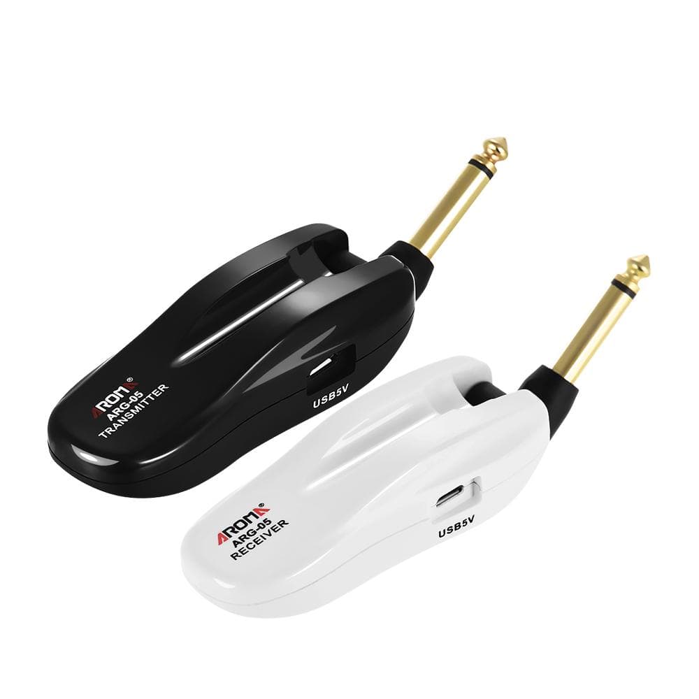 AROMA ARG-05 Wireless Guitar Audio Transmission System Transmitter Receiver Built-in Rechargeable
