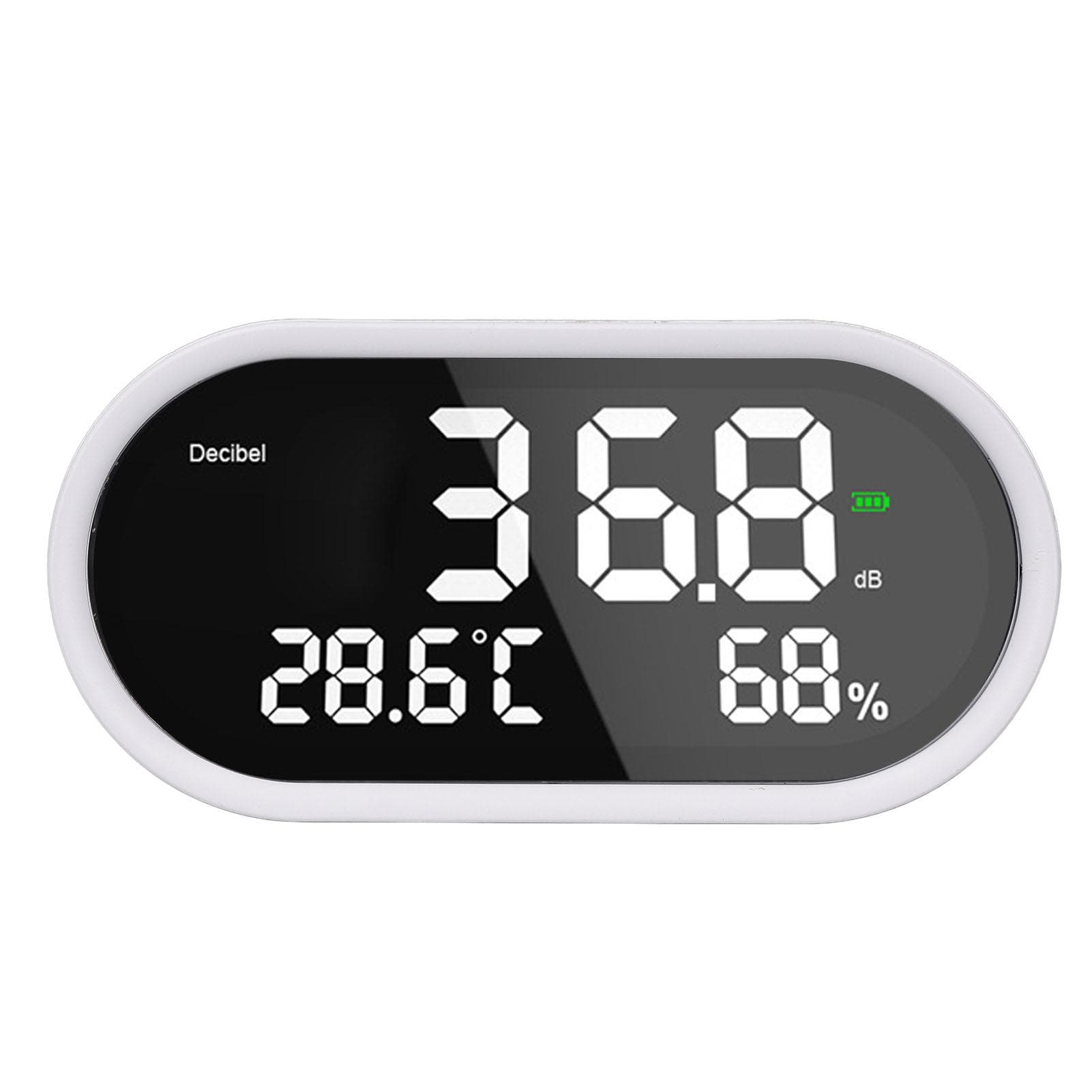 Digital Decibel Meter LCD Display High Accuracy Desktop Temperature Humidity Sound Level Meter for