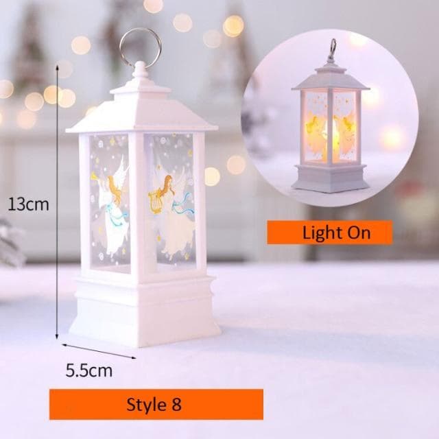 Newest Christmas Decorative Snowman Hanging Light Elk Flame Night Light Creative Santa Claus Festival Lantern Decor Style 8