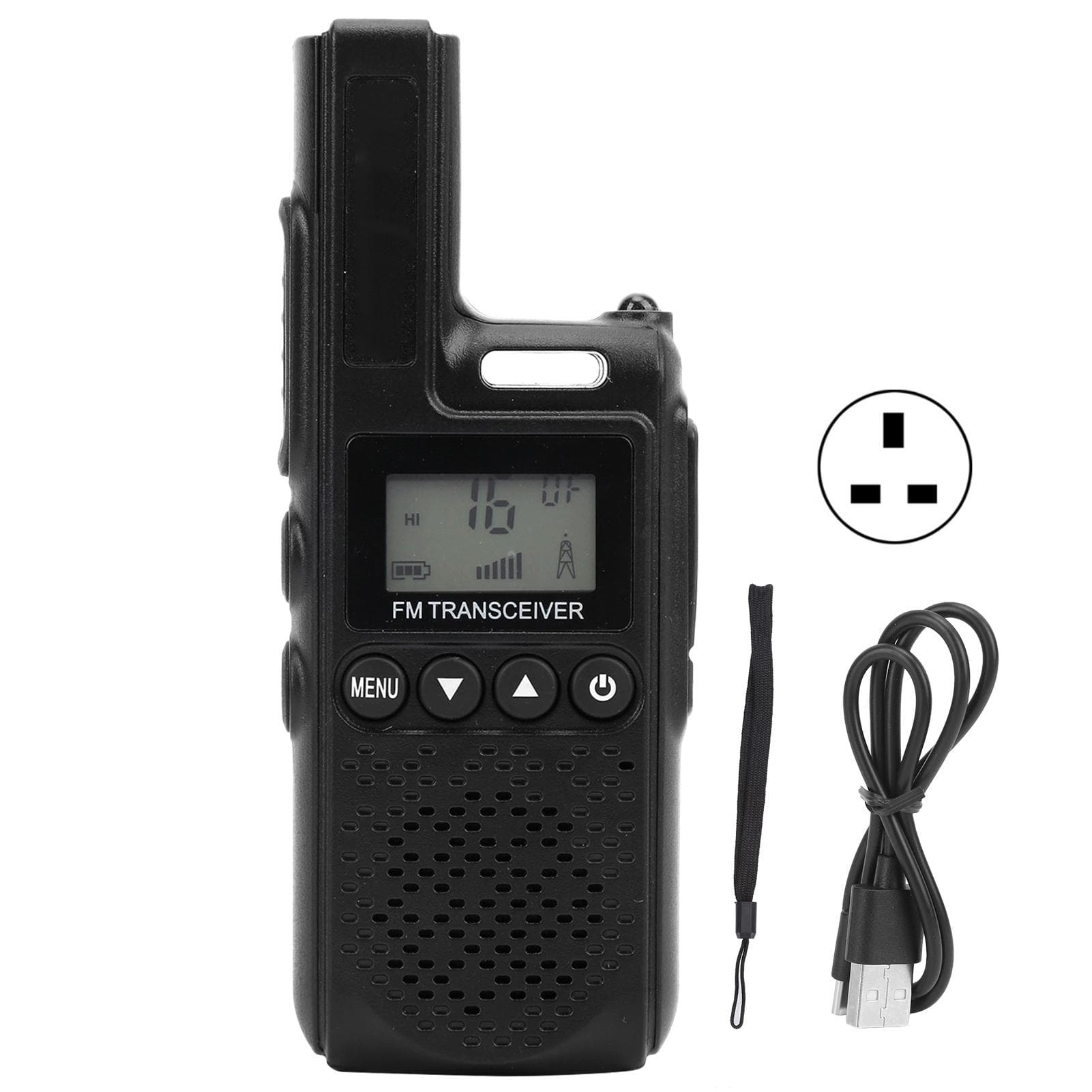 Handheld Mini Walkie Talkie 99-Channel Portable Long Range 2 Way Radio for Hotel Black