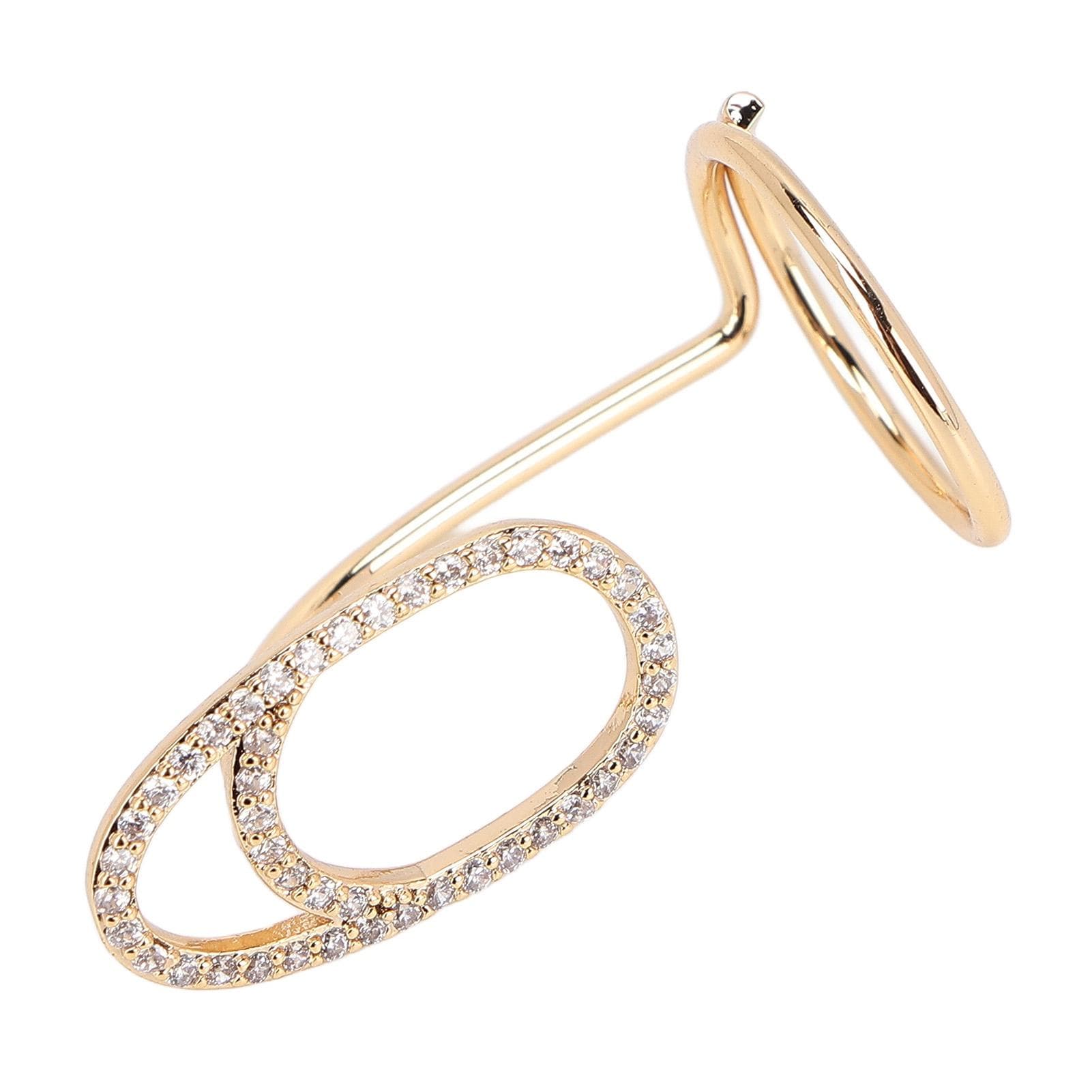 Fingernail Rings Women Rhinestones Exquisite Fashionable Finger Nail Cover Ring Nail Art