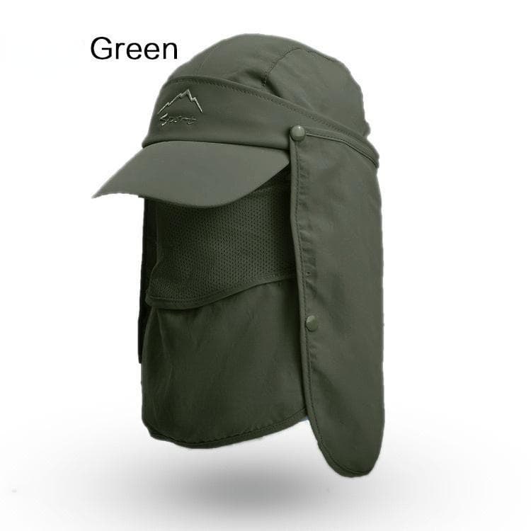 Visor Hat Foldable Detachable Sun Protection Breathable Outdoor Camping Fishing Hiking Hat green