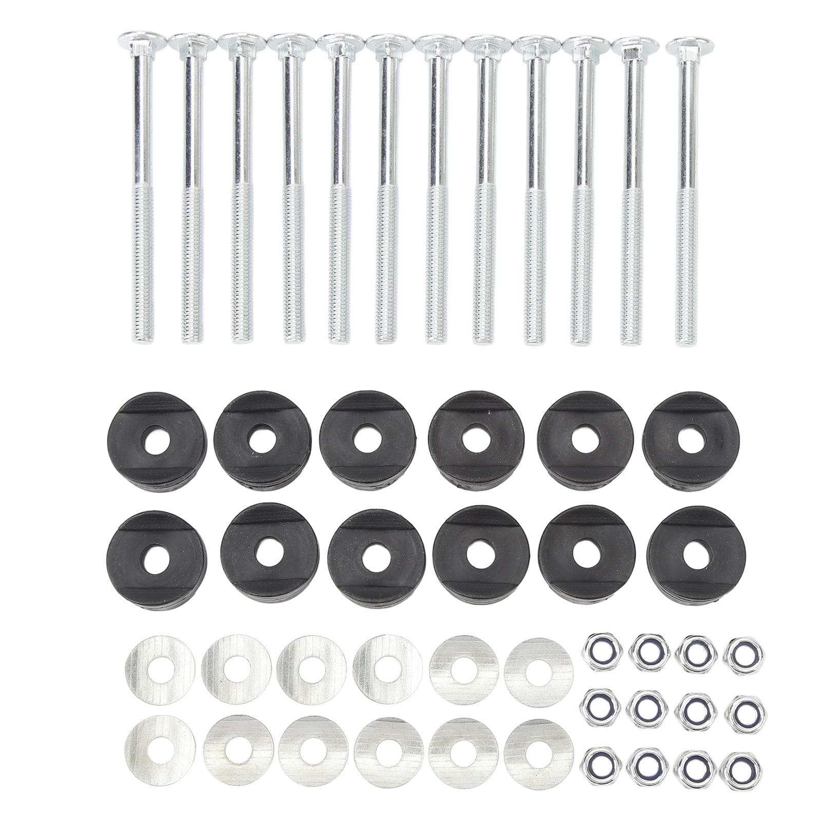 12pcs Trampoline Screws Galvanized Steel Enhance Stability Long Trampoline Screws Bolts and Nuts