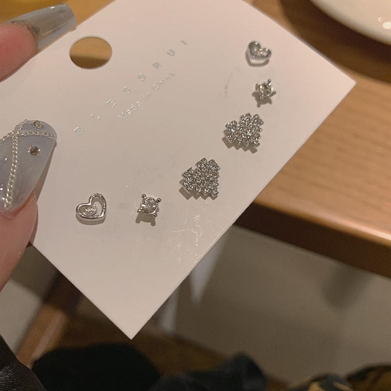 IF ME Korean Butterfly Earring Set Zircon Clover Stud Earrings for Women Y2K Accessories Jewelry 20