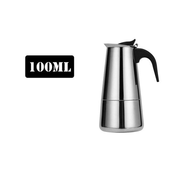 Stainless Steel Coffee Maker Moka Pot Geyser Coffee Makers Coffee Pot Espresso Maker Brewer Latte Coffee Tools Percolator Stove 100ML