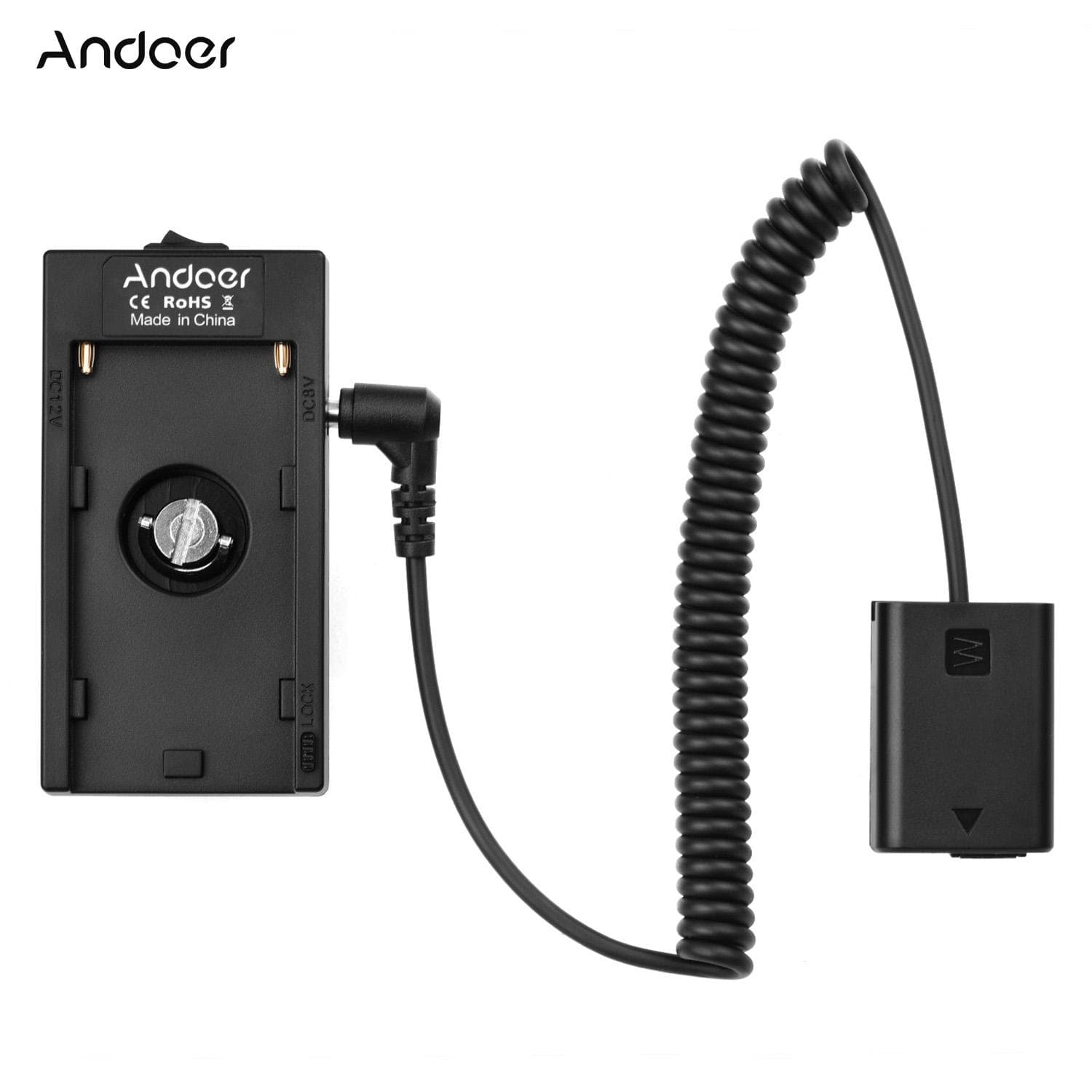 NP-F970 F750 Battery Plate Holder Adapter + FZ100 Dummy Battery Coupler Compatible with Sony FW50
