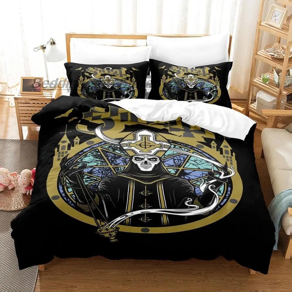 Ghost Rock Band Tank Bedding Set Single Twin Full Queen King Size Bed Set Aldult Kid Bedroom Duvetcover Sets 3D Print EU Single 135x200cm