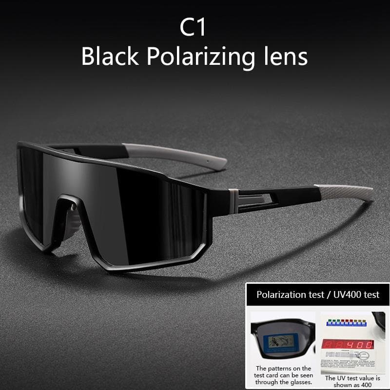 Large Frame Cycling Glasses Windproof Plastic Hinge Outdoor Sports Goggles for Mountaineering Skiing All In One Polarized lens