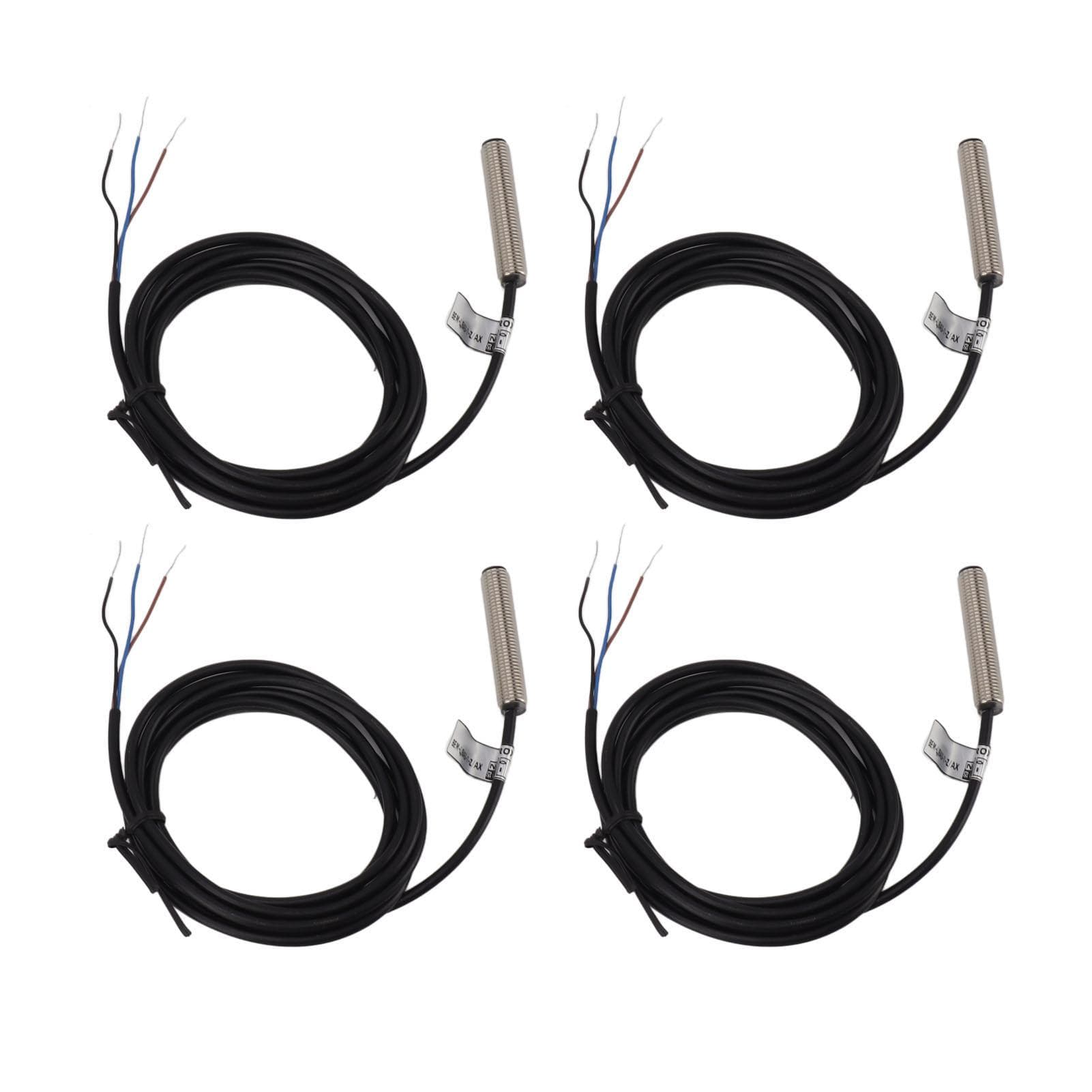 4 Set Proximity Sensor Switch 8mm Flat Head Metal Case NPN DC 3 Wire Normally Closed Proximity
