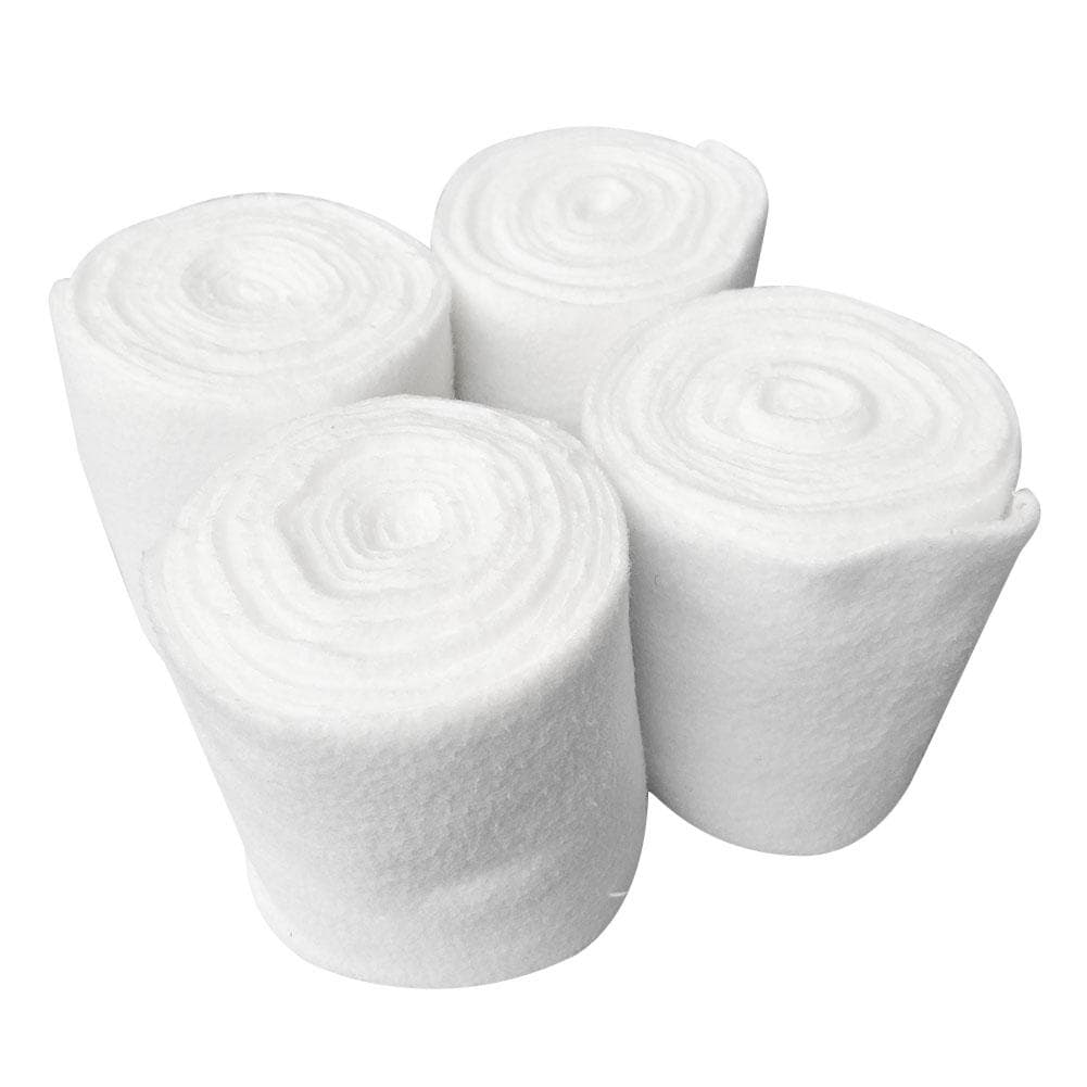 4 Rolls White Thicken Fleece Horse Leg Wrap Bandage Boot Protection Support Professional Equestrian