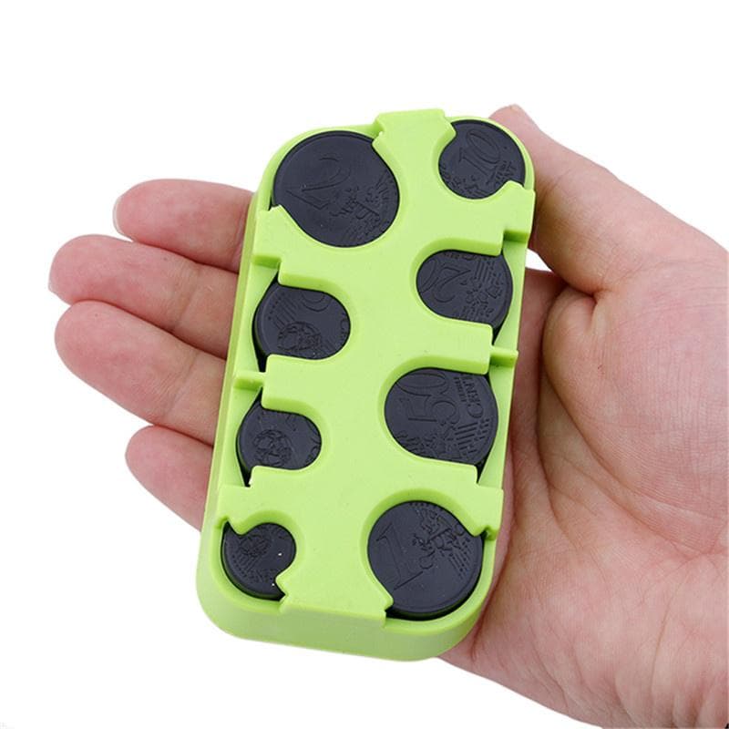 Coin Dispenser Storage Purse Wallet Holders Box Plastic green