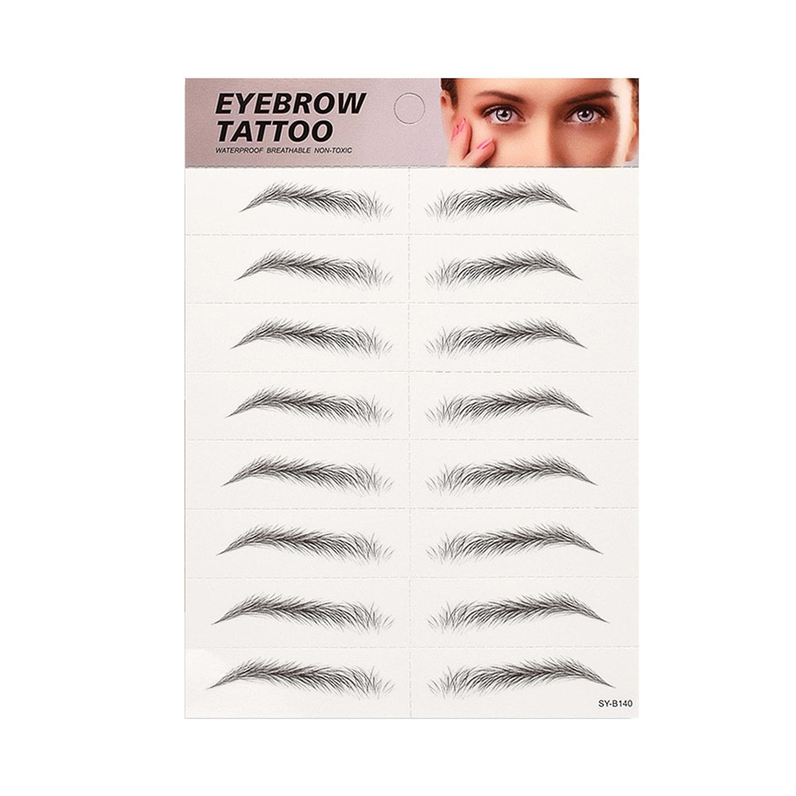 Tattoo Eyebrow Stickers Waterproof Permanent Eyebrow 3D Imitation Eyebrow Tattoos 3D Hair-like 140 black