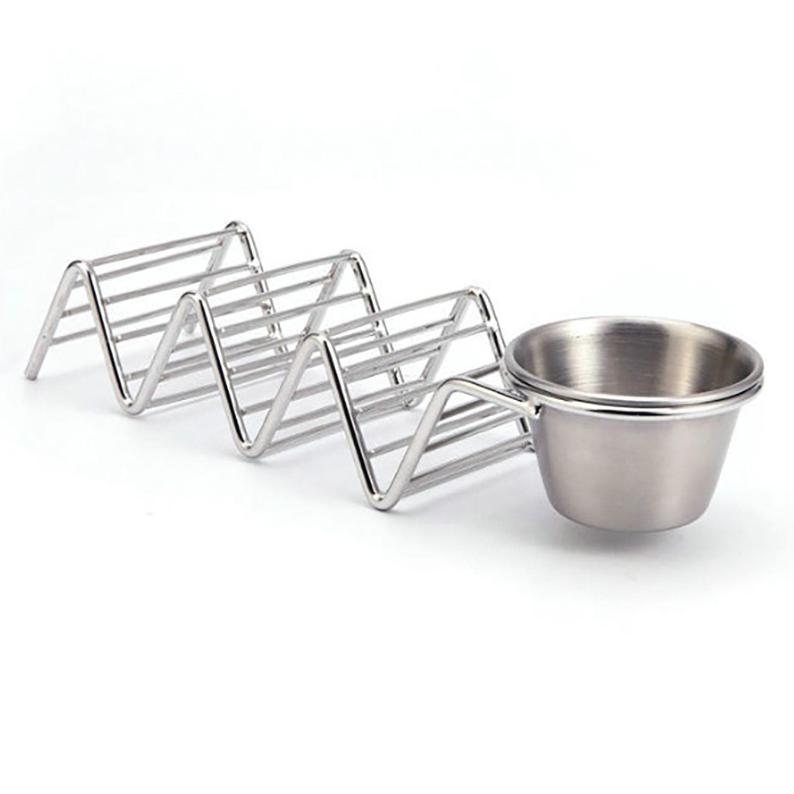 Taco Stand Stainless Steel 3 Grid V Shaped Glossy Taco Holder Rack for Kitchen Home with Double