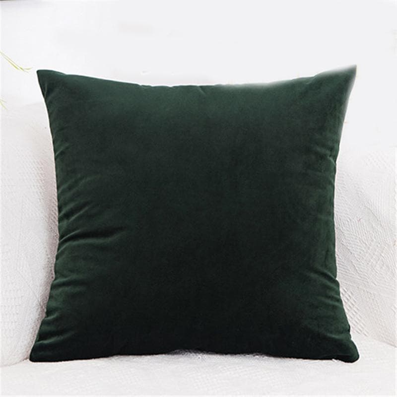 Plain Cushion Home 16 18 20 22 24 Large Velvet Case Backrest Sofa Decor Cover Pillow 50*50 dark green