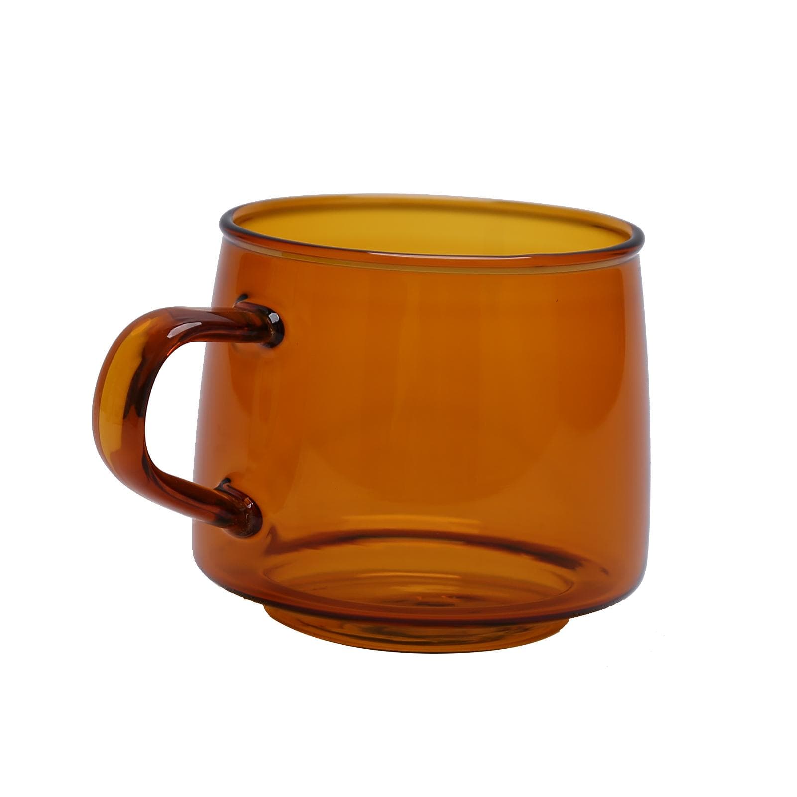 350ml Glass Coffee Cup Crystal Coffee Mug with Handle High Temperature Resistance for Home and amber