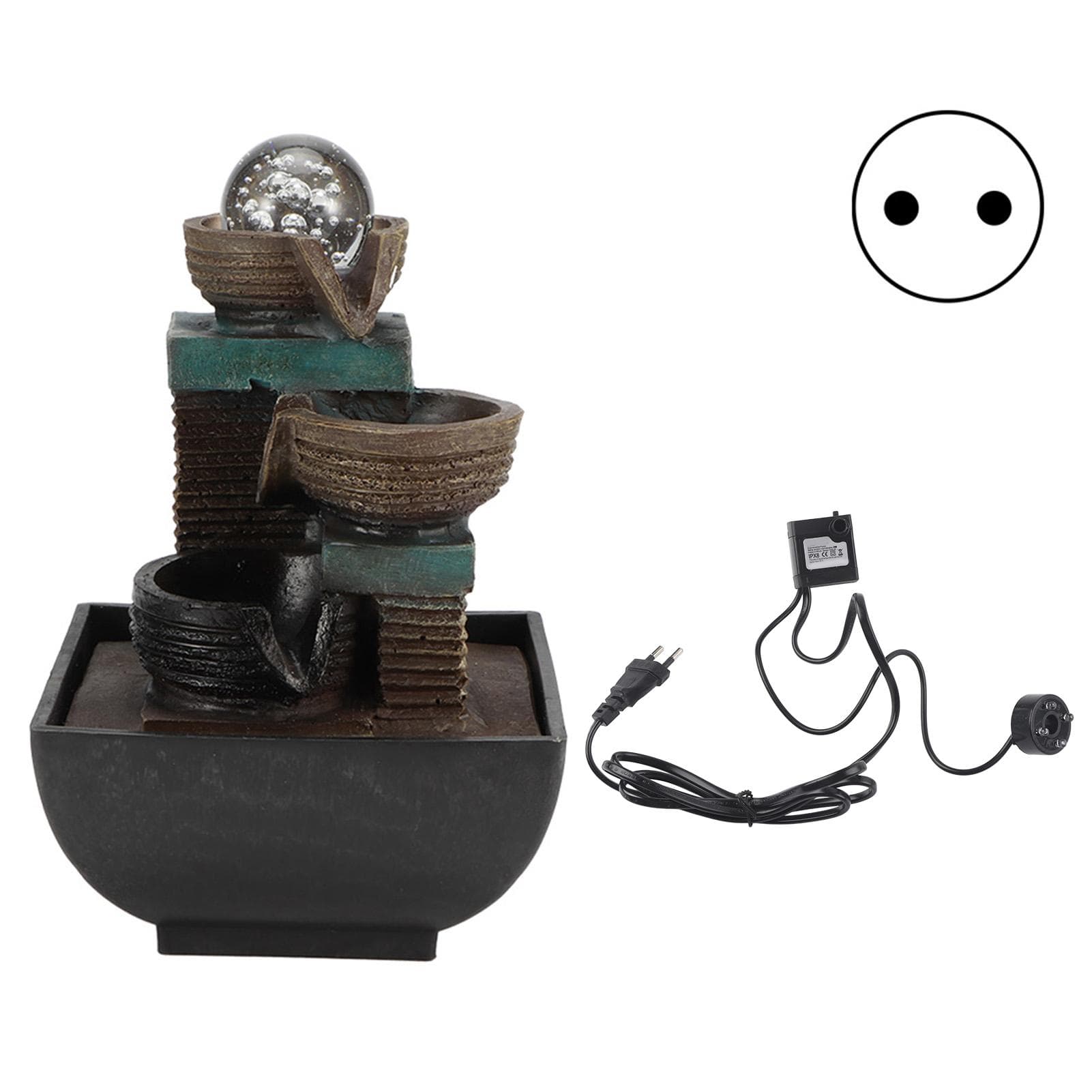 Innovative Resin Indoor Tabletop LED Water Fountain Ornament for Home Office DecorationType 9116 EU