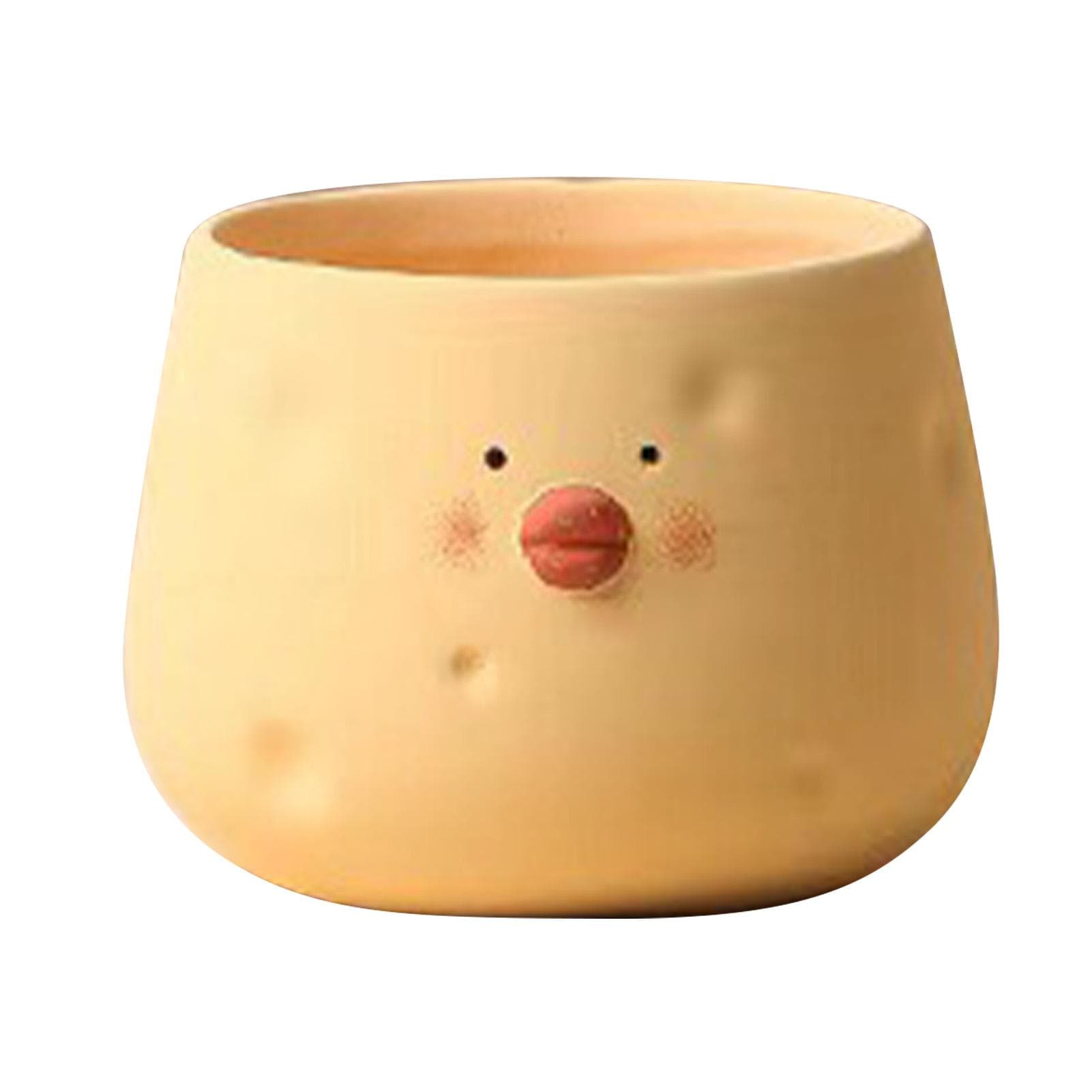 Cute Flower Pot Ceramic Cartoon Chick Planter Succulent Pot for Indoor Outdoor Home Garden