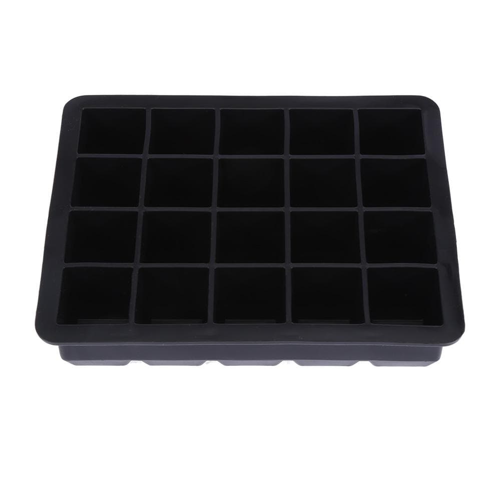 20 Grids Silicone Ice Cube Tray Mold Ice Cube Maker Container (Black) Black