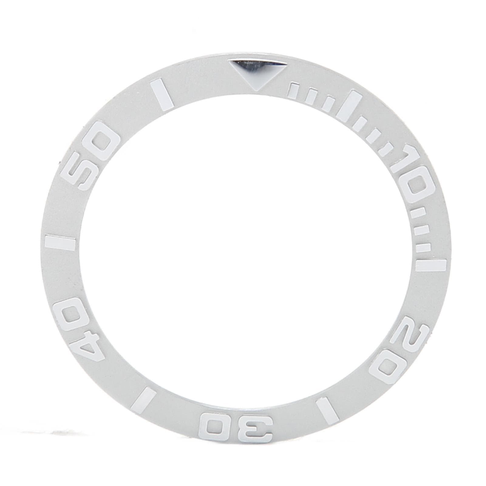 Watch Bezel Insert 38mm Ceramic Embossed Digit Watch Bezel Ring Replacement Accessory Parts for silver