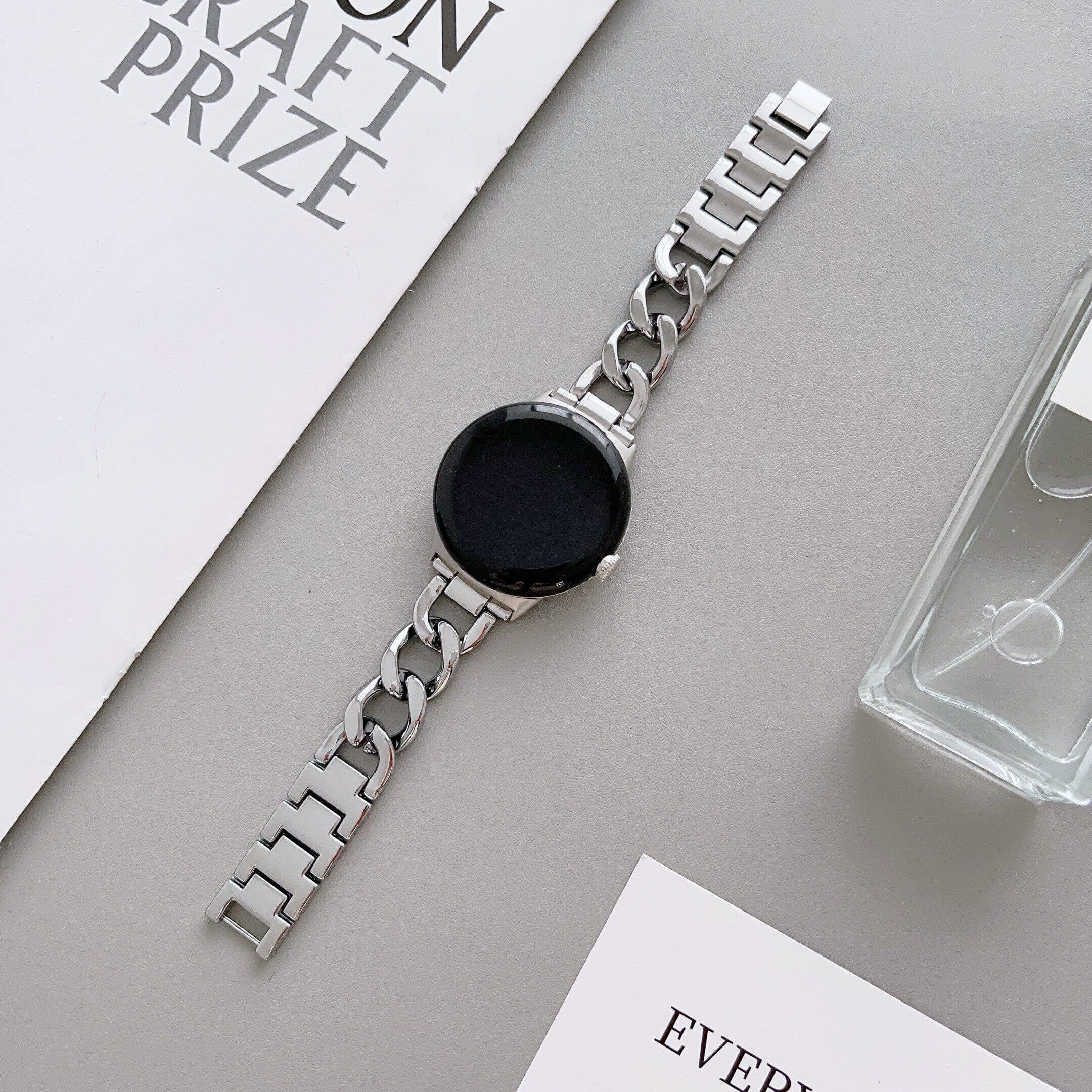Stainless Steel Strap For Google Pixel Watch 2 Band Metal Bracelet Chain Replacement Smartwatch Wristbands For Google Pixel Watch Strap Google Pixel Watch 1-2 silver