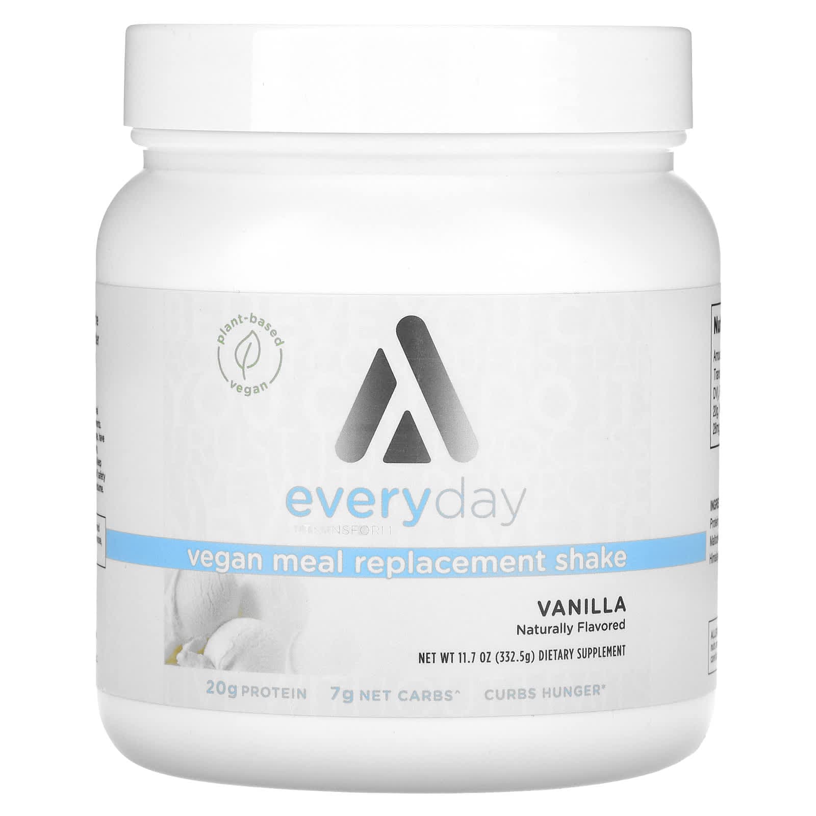 TransformHQ, Everyday, Vegan Meal Replacement Shake, Vanilla, 332.5 g (11.7 oz)