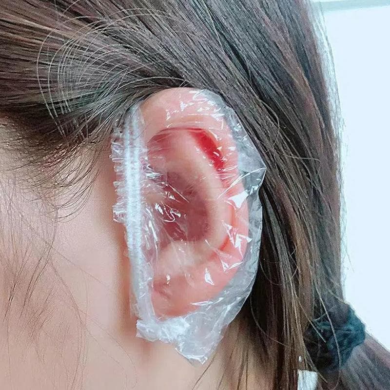 100Pcs Hair Dyeing Ear Cover Disposable Waterproof Ear Bath Shower Earmuffs