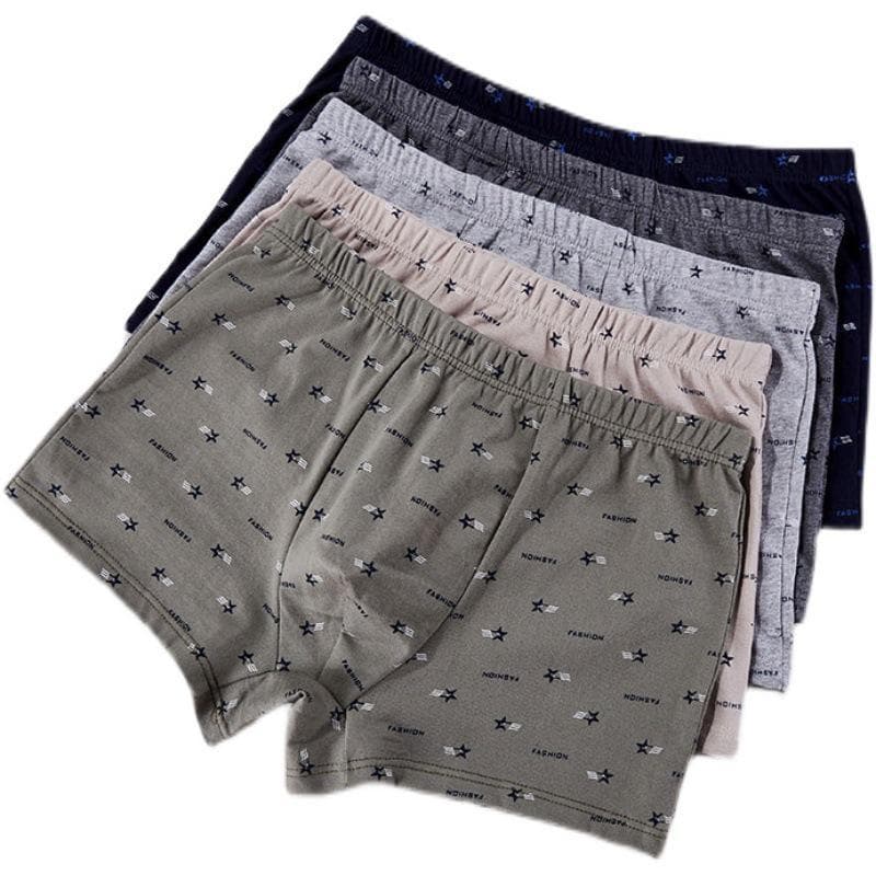 Men's Plus Size Patterned Cotton Boxer Shorts with Comfortable Waistband - Available In 1 or 5 Pcs 5XL(3Pcs)