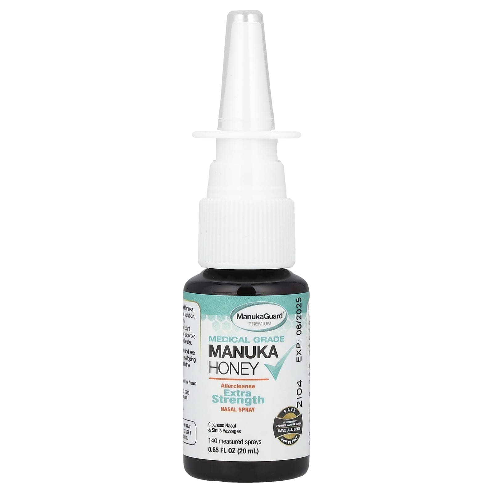 ManukaGuard, Manuka Honey, Pharmaceutical Grade, Extra Strength Nasal Spray, 0.65 fl oz (20 ml)