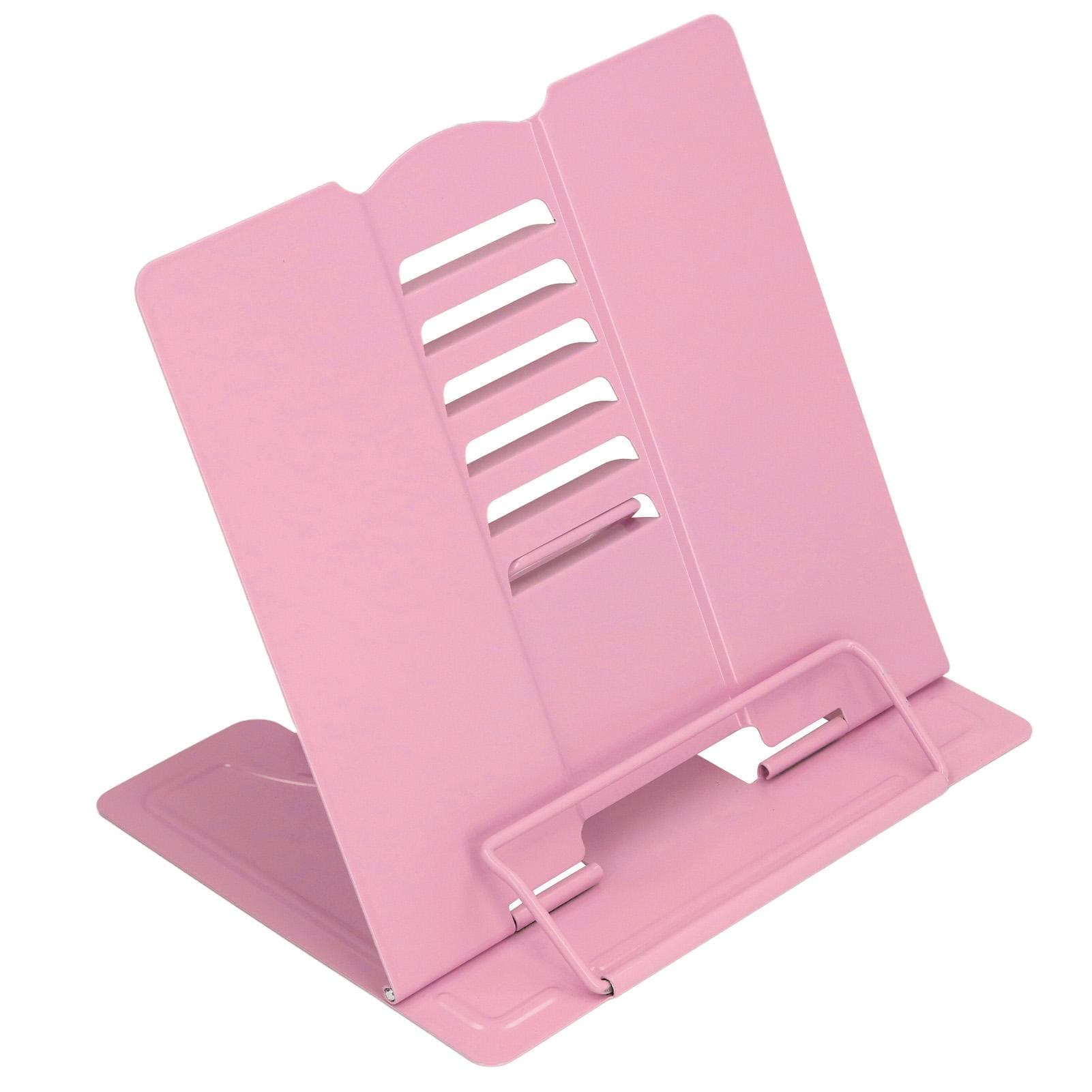 Book Holder Ergonomic Design Prevent Myopia Adjustable Angle Stable Firm Foldable Book Stand for pink
