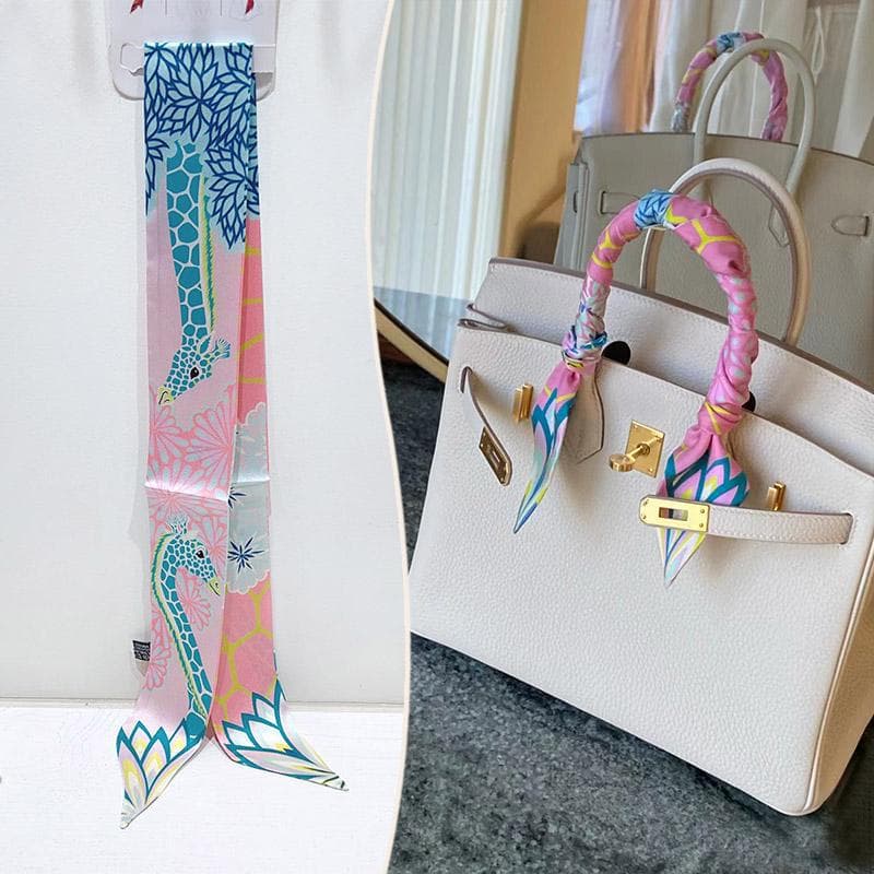 2024 Hot-Selling Imitation Silk Bag Handle Scarf Ribbon Hc54 green/emerald
