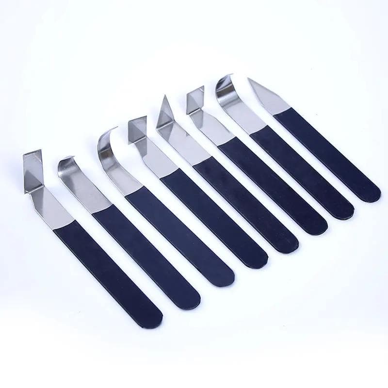 Stainless Steel Pottery Clay Ceramic Sculpting Tools Pottery Wax Clay Sculpture Carving Fettling Trimming Knife Tool 8Pcs 8pcs