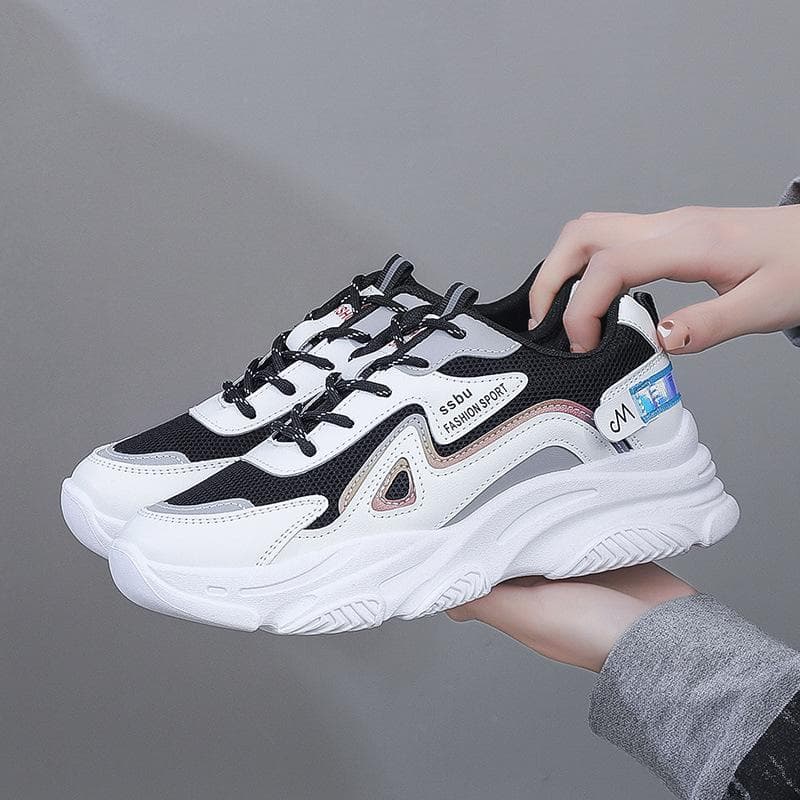 Spring New Thick-soled Daddy Shoes Women Korean Version Breathable All-match Casual Shoes Women 40
