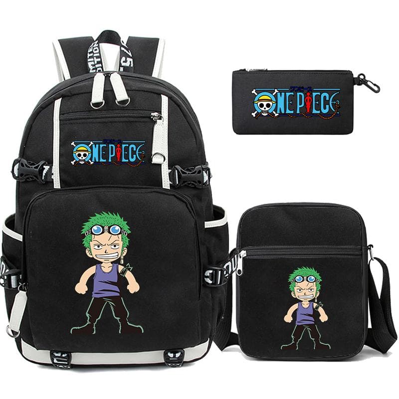 3Pcs/set Anime One Piece Large Capacity Backpack Monkey D. Luffy Teenagers Student Schoolbag Boy Girl Rucksacks Back To School