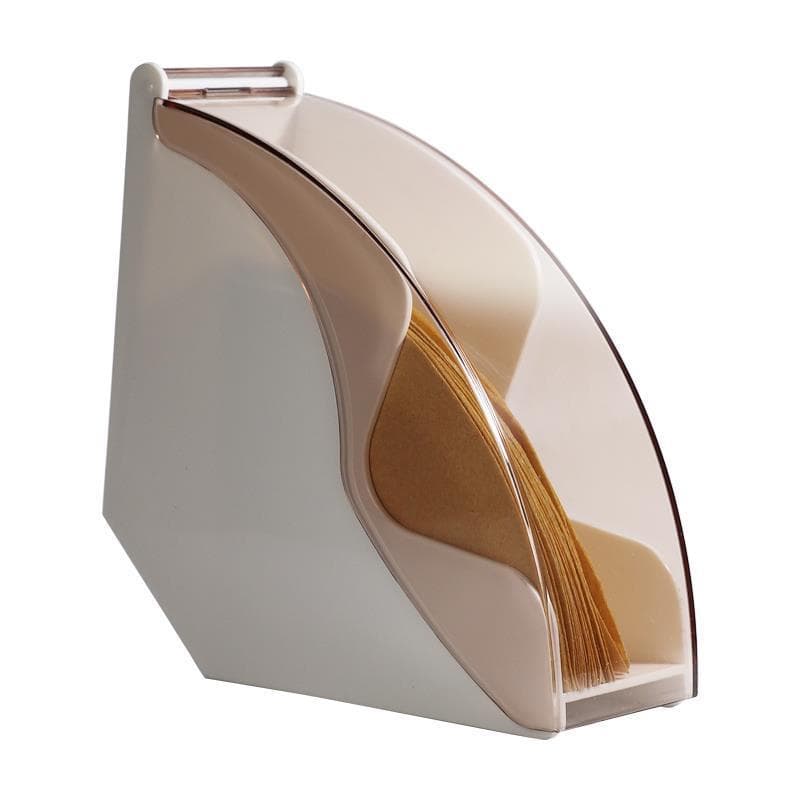 Plastic Coffee Filter Holder with Cover Filter Paper Dustproof Storage Box Dispenser Rack White white