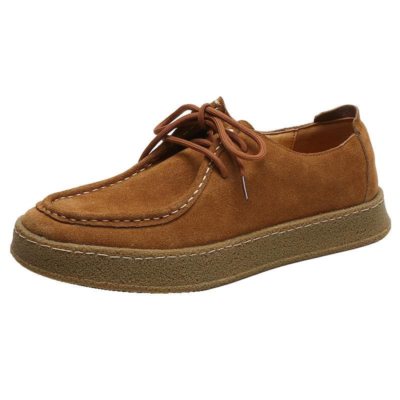 Men's Shoes Lace up Leather Casual Shoes Spring Autumn Male Sneakers Designer Man Shoes Genuine Leather Barefoot Shoes 39 camel
