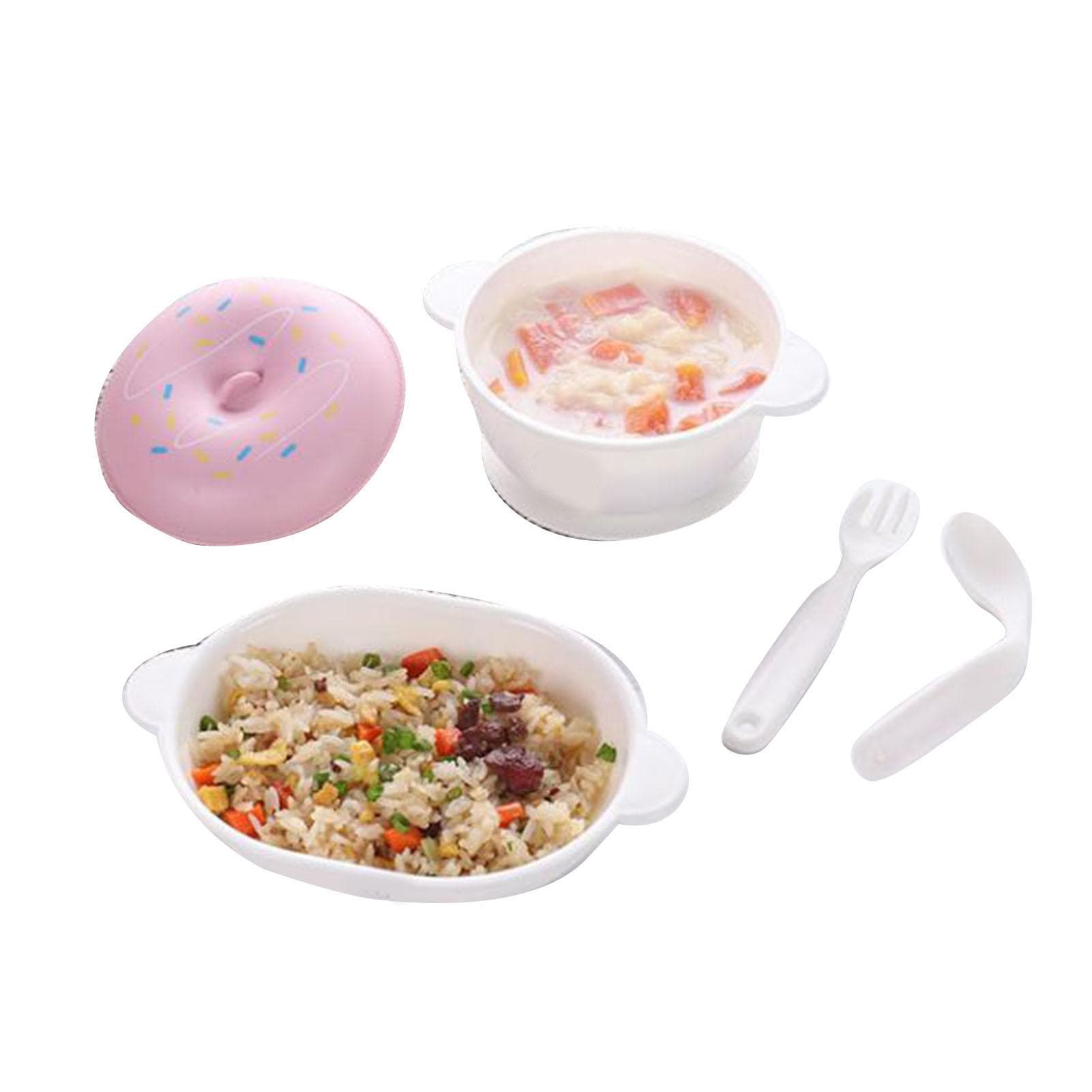 Kids Tableware Set Multifunctional Cute Cartoon Food Dish Bowl Spoon Fork Set for Toddler