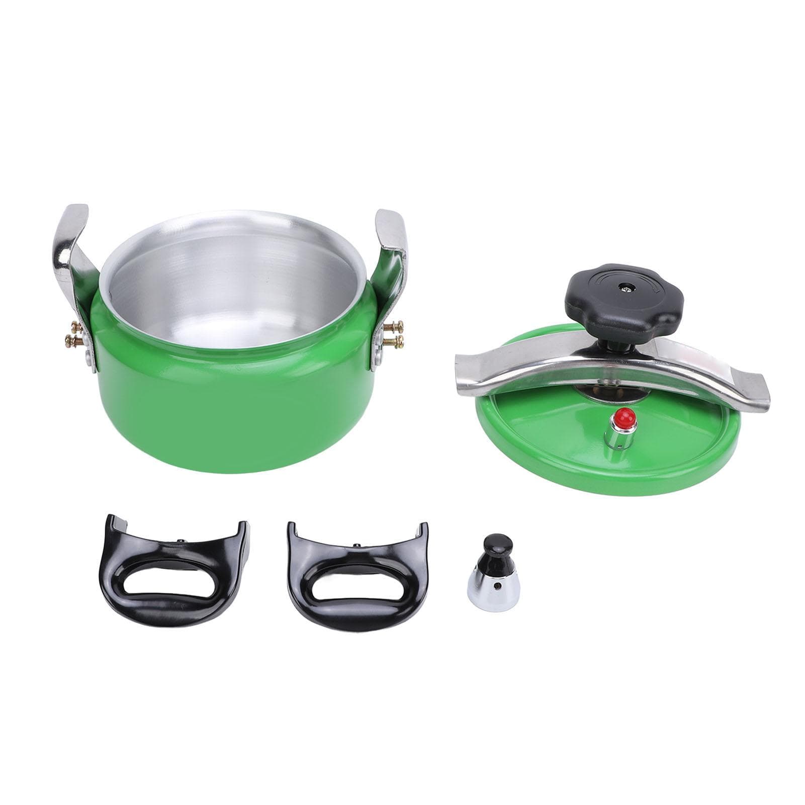Double Bottom Pressure Cooker Canner Aluminum Alloy Large Capacity Easy to Open and Close Pressure 3L green