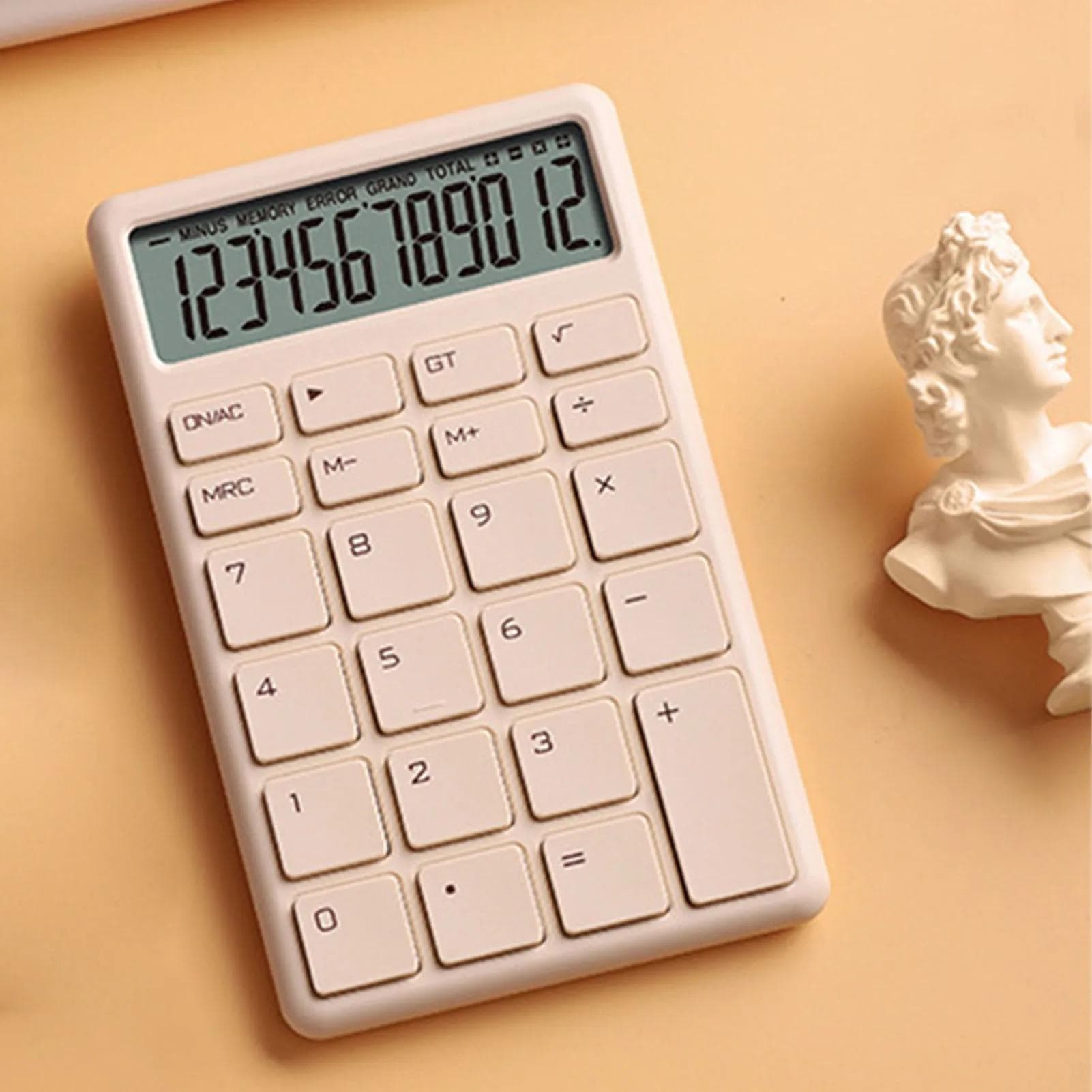 Student Calculator Simple Design Basic Calculator High Sensitivity Button Portable Calculator Student Stationery Supplies white