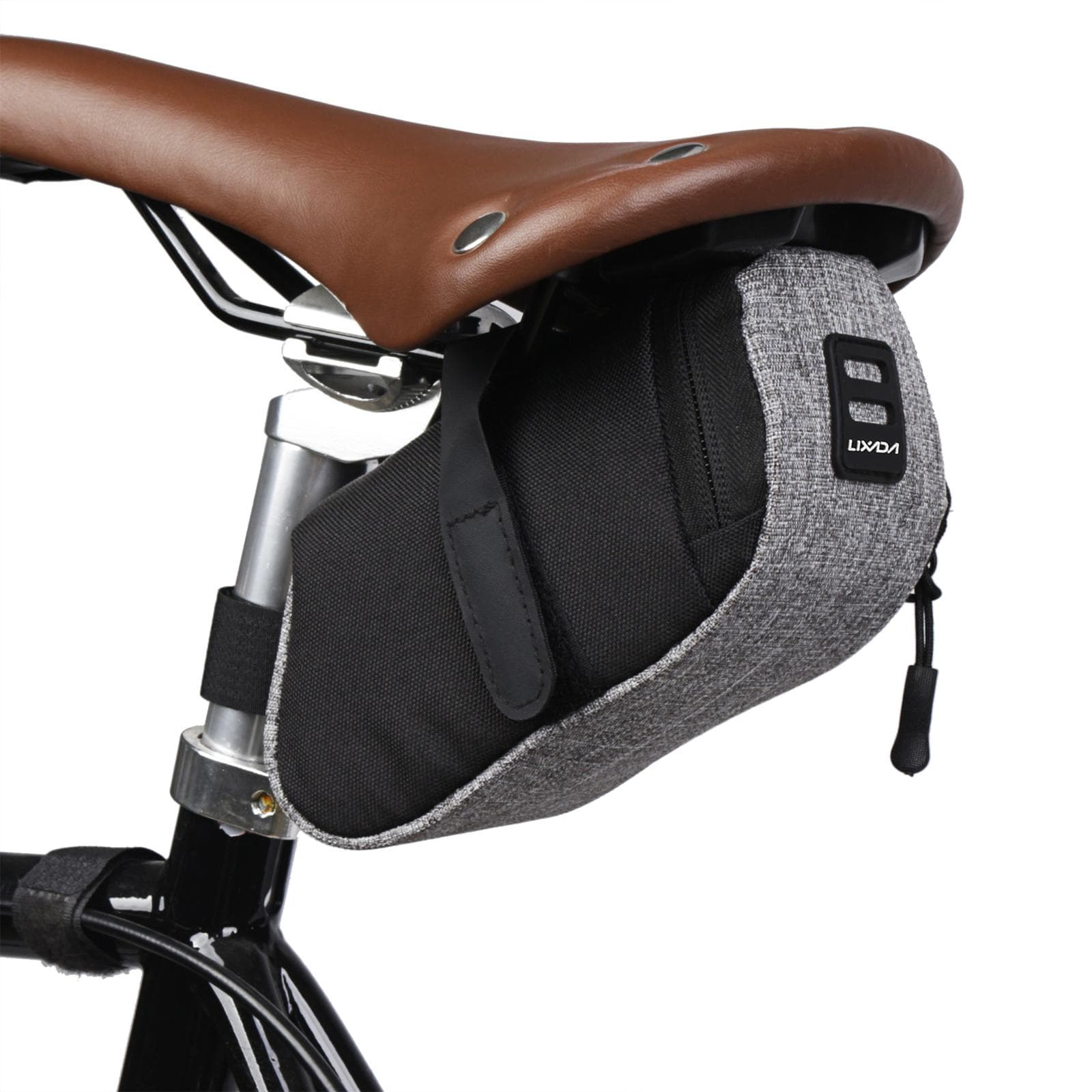 Lixada Mini Mountain Bike Saddle Bag Pouch Road Bicycle Seat Tail Pack Outdoor Cycling Seatpost Bag grey