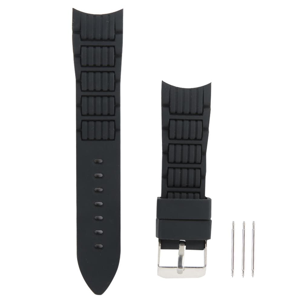 20mm Watch Band Silicone Pin Buckle Watch Strap Replacement Part AccessoryBlack black