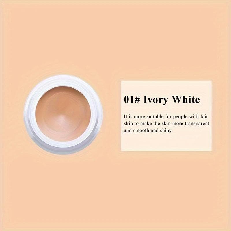 High Coverage Concealer Cream Moisturizing Waterproof Lasting Invisible Pores Dark Spots Dark Circles Foundation Cream Cosmetic 1# Ivory