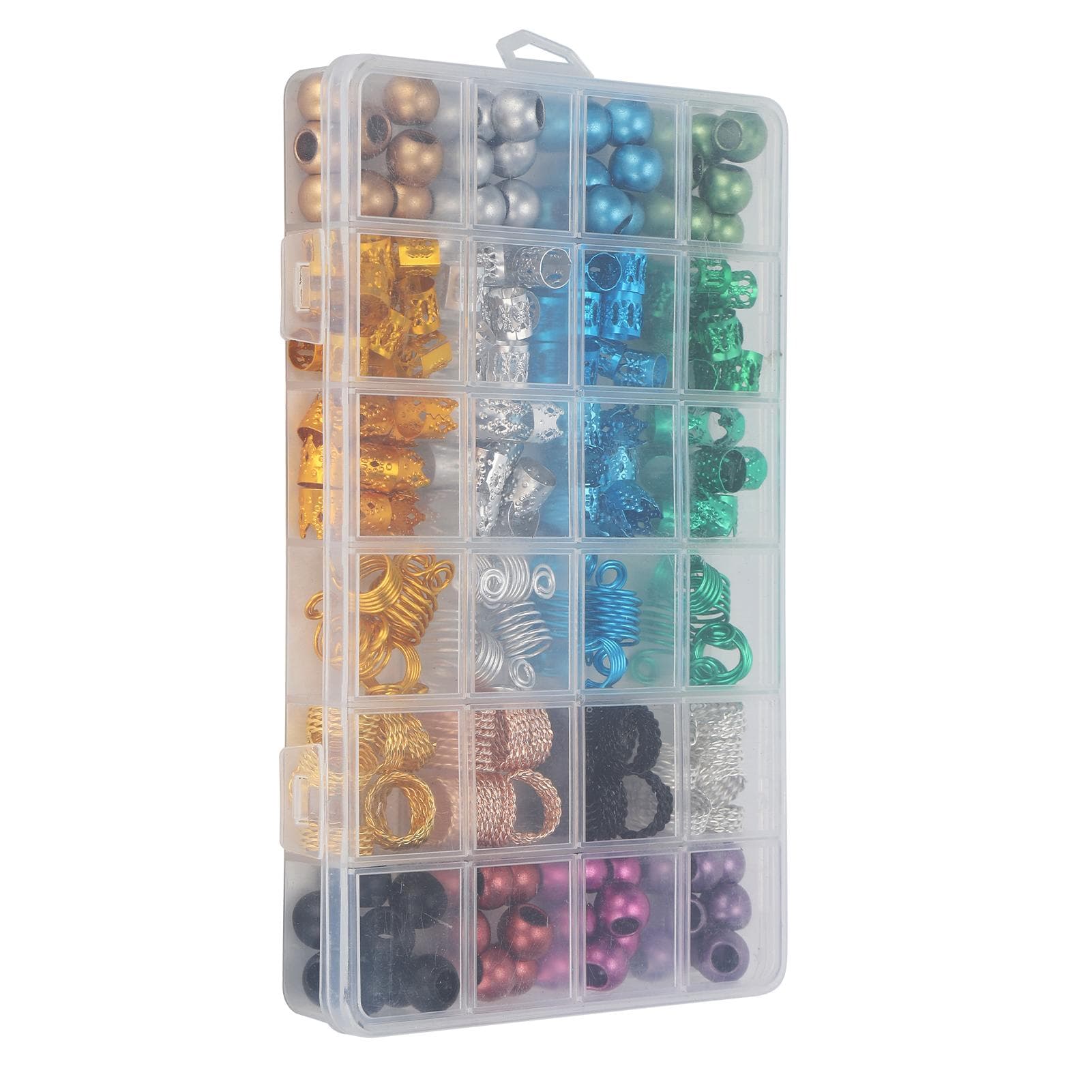 216pcs Hair Braid Rings Dreadlocks Rings Hollow Braid Rings Hair Decoration Accessories