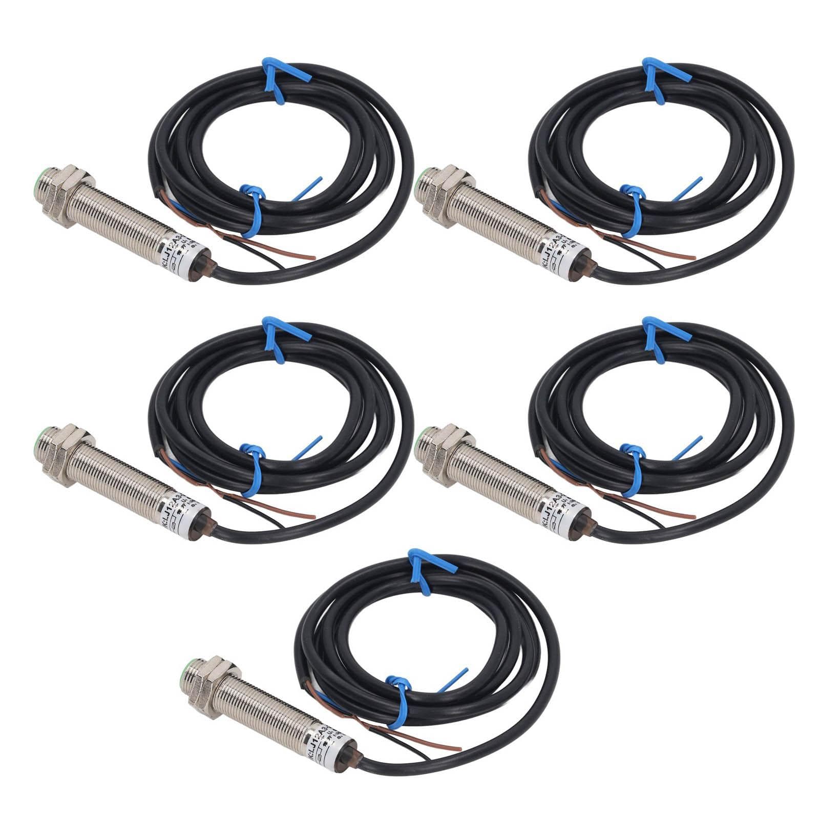 5PCS Inductive Proximity Switch M12 NPN Normally Open Distance Detection Sensor 6?36VDC 2mm