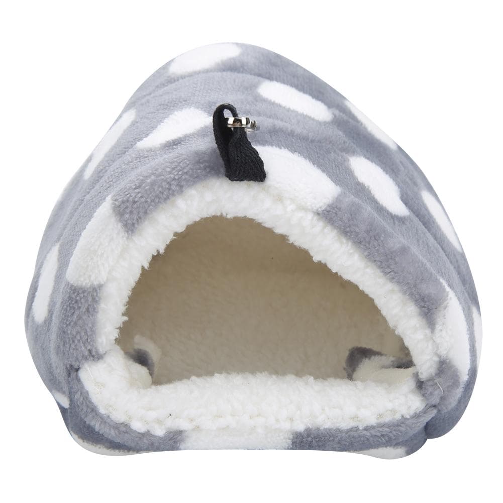 Gray Big Dot Flannel Shu Velveteen Hamster Warm Hammock Hanging Bed House Accessory for Small S(for 2-4kg)