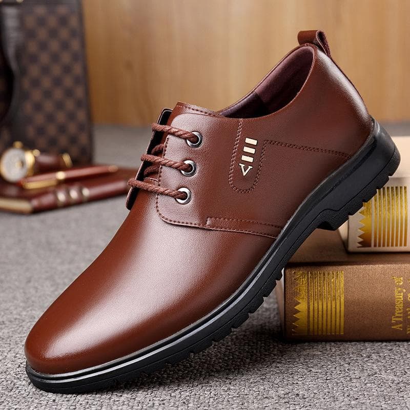 Business Leather Shoes Spring New Korean Version of British All-match Fashion Casual Shoes Trend Soft Bottom Men's Shoes Work Shoes 44