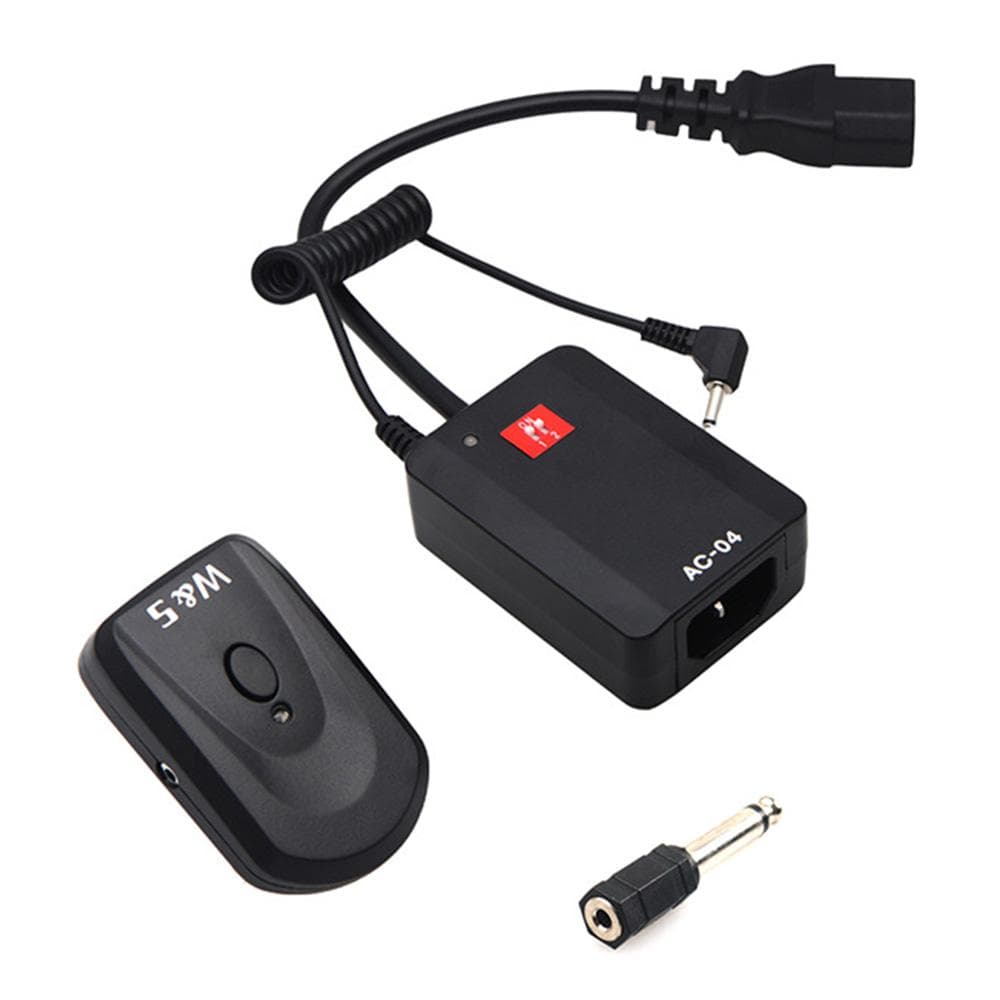 Wireless Trigger System with Transmitter Receiver 4 Channels with 3.5mm to 6.35mm Adapter for black