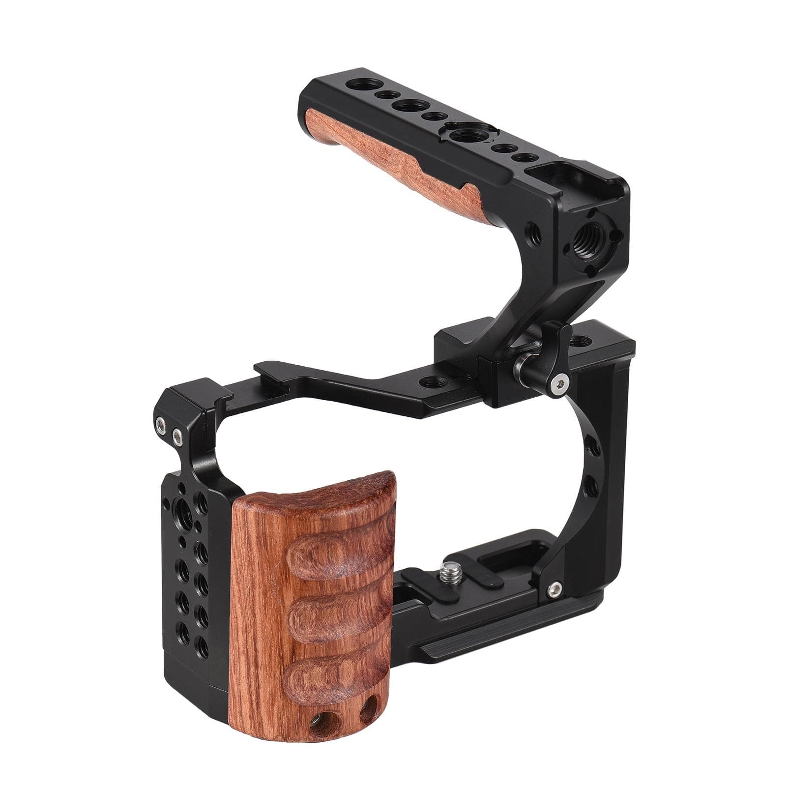 Andoer Camera Cage + Top Handle Kit Aluminum Alloy Video Cage with Cold Shoe Mount 1/4 Inch & 3/8 black