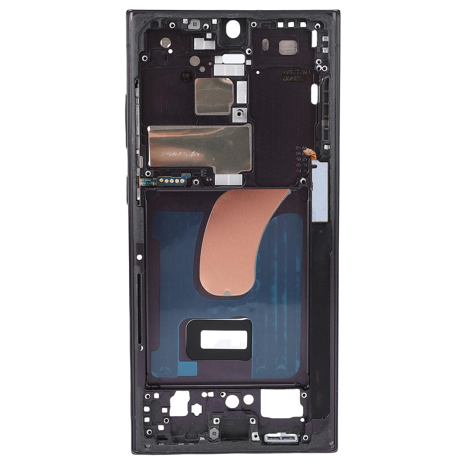 Phone Middle Frame with Tools Seamless Fit Phone Middle Bezel Replacement for Galaxy S23 Ultra 5G black
